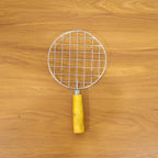Kitchen Round Stainless Steel Roaster Papad Jali, Barbecue Grill with Wooden Handle