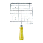 Kitchen Square Stainless Steel Roaster Jali, Barbecue Grill with Wooden Handle