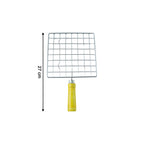 Kitchen Square Stainless Steel Roaster Jali, Barbecue Grill with Wooden Handle