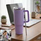 Konvex Large Capacity Insulated Tumbler Mug with Handle and Straw 1200 ML Approx