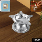 Traditional Stainless Steel Lotus Deepak