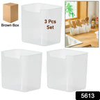 3 Pcs Clear Plastic Organizer Versatile Drawer Tray for Desk Makeup Bathroom Kitchen