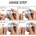 Portable Owl Shape Personal Safety Alarm Keychain