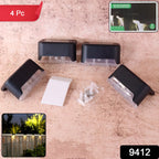  4-Piece Solar Waterproof Garden Stair Railing Lights - in-use lifestyle shot