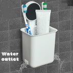 Wall Mounted Plastic Toothbrush Holder with Adhesive Installation (2 Pc)